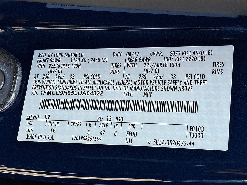 2020 Ford Escape SEL