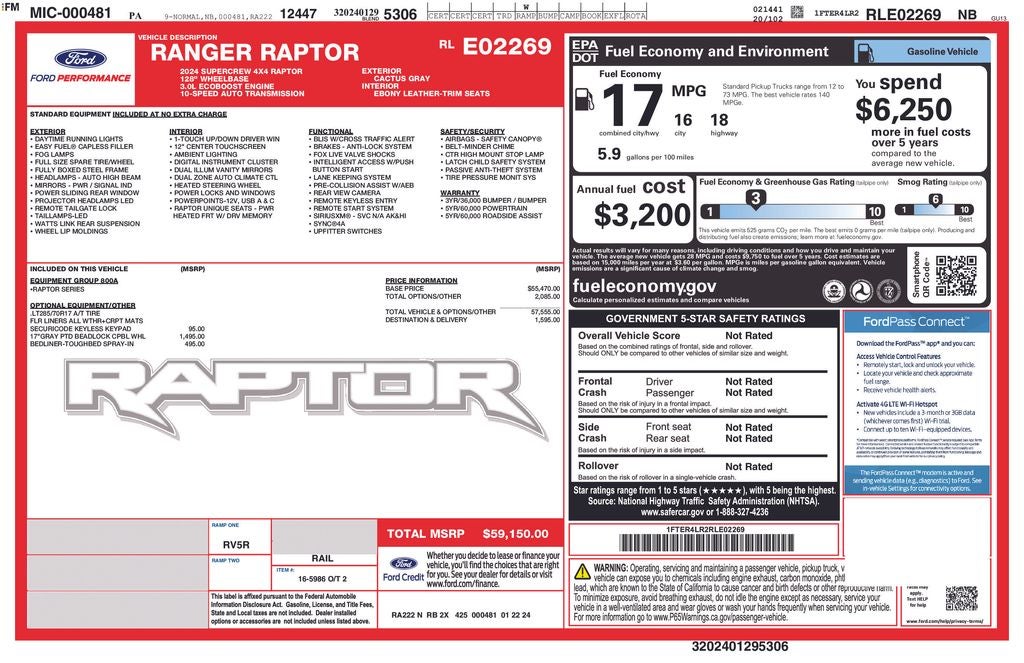2024 Ford Ranger Raptor