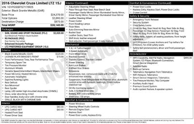 2016 Chevrolet Cruze Limited LTZ