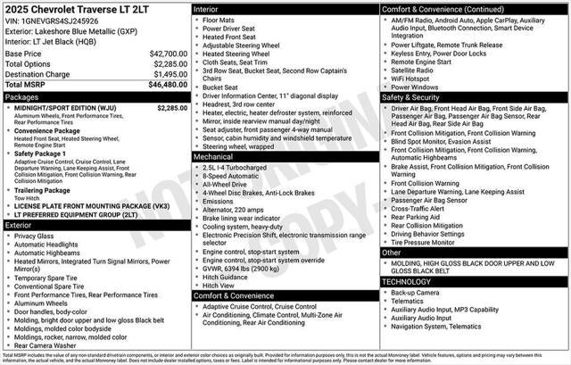 2025 Chevrolet Traverse LT 2LT