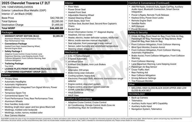 2025 Chevrolet Traverse LT 2LT