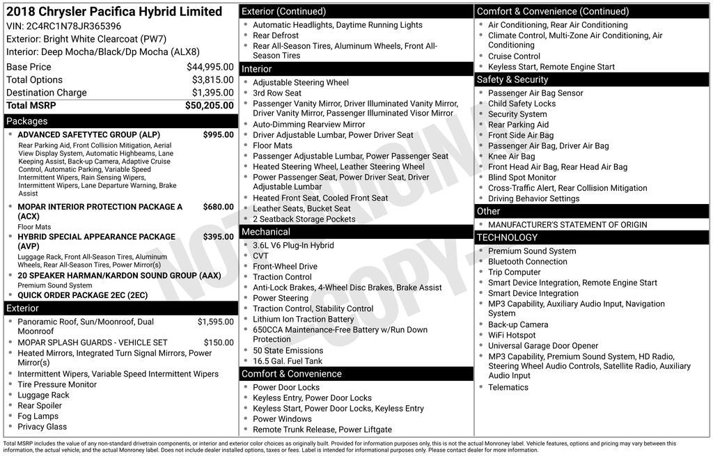2018 Chrysler Pacifica Limited