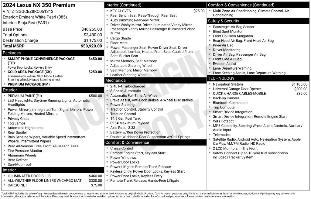 2024 Lexus NX 350 Premium