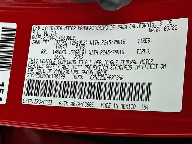 2022 Toyota TACOMA SR5 SR5 V6