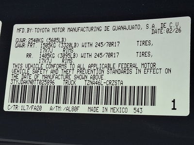 2026 Toyota Tacoma SR