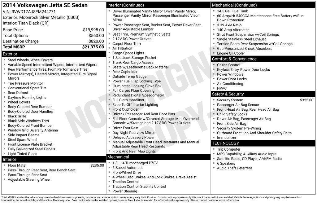 2014 Volkswagen Jetta 1.8T SE