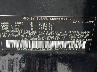 2022 Subaru Legacy Limited XT