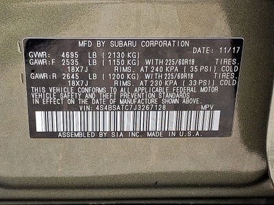 2018 Subaru Outback 2.5i Touring