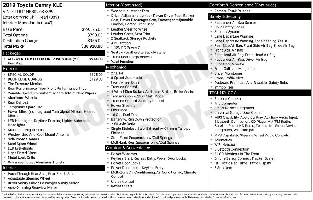 2019 Toyota Camry XLE