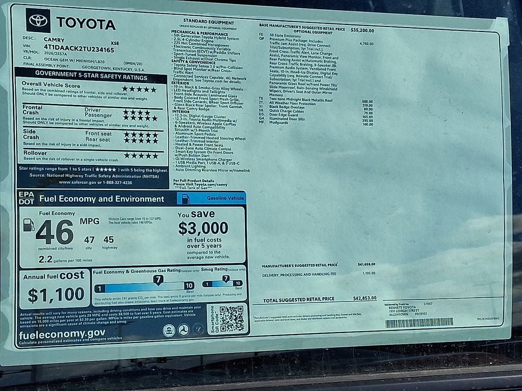 2026 Toyota Camry XSE