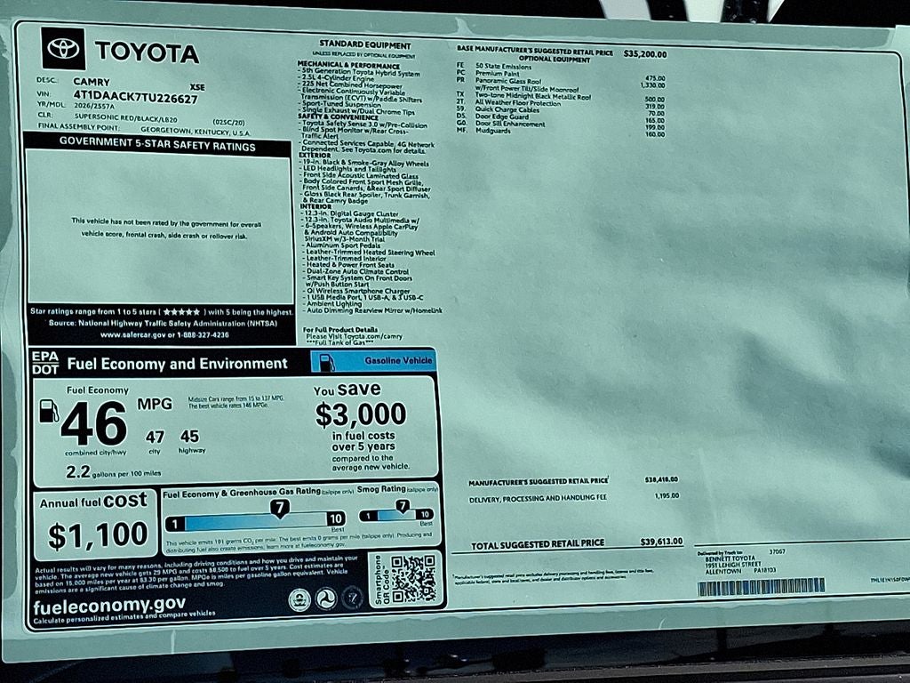 2026 Toyota Camry XSE
