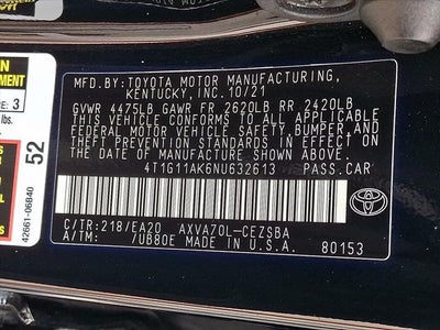 2022 Toyota Camry SE