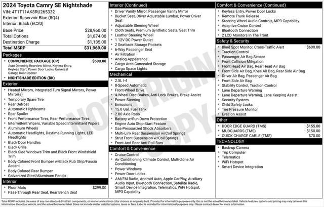 2024 Toyota Camry SE Nightshade