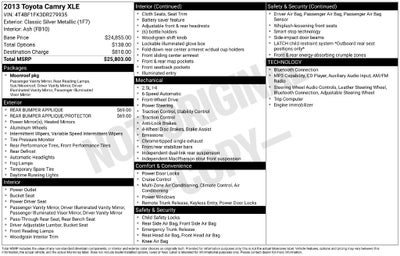 2013 Toyota CAMRY XLE