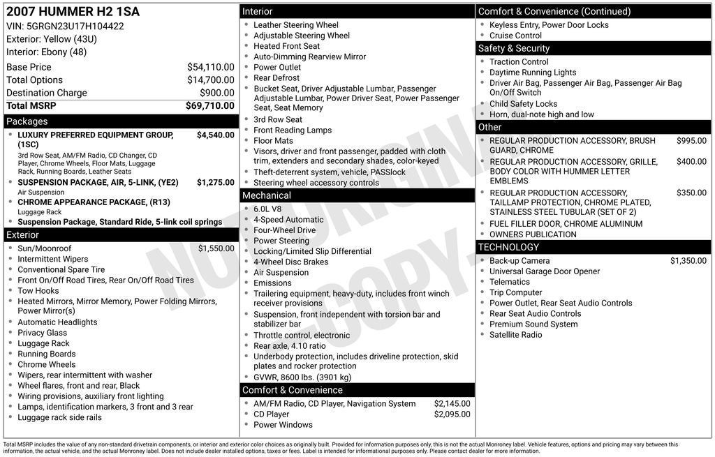 2007 Hummer H2 Base