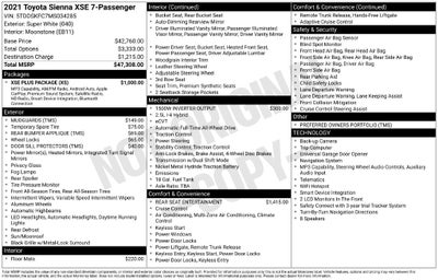 2021 Toyota Sienna XSE 7 Passenger