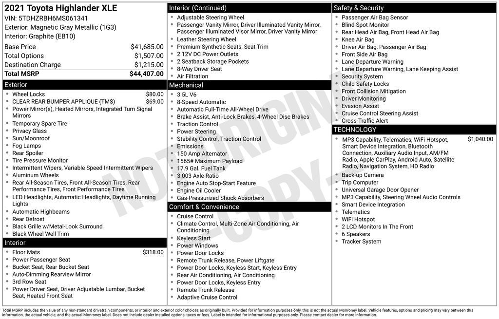 2021 Toyota Highlander XLE