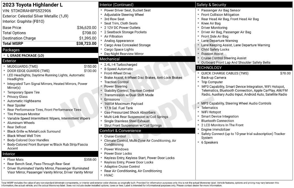 2023 Toyota Highlander L