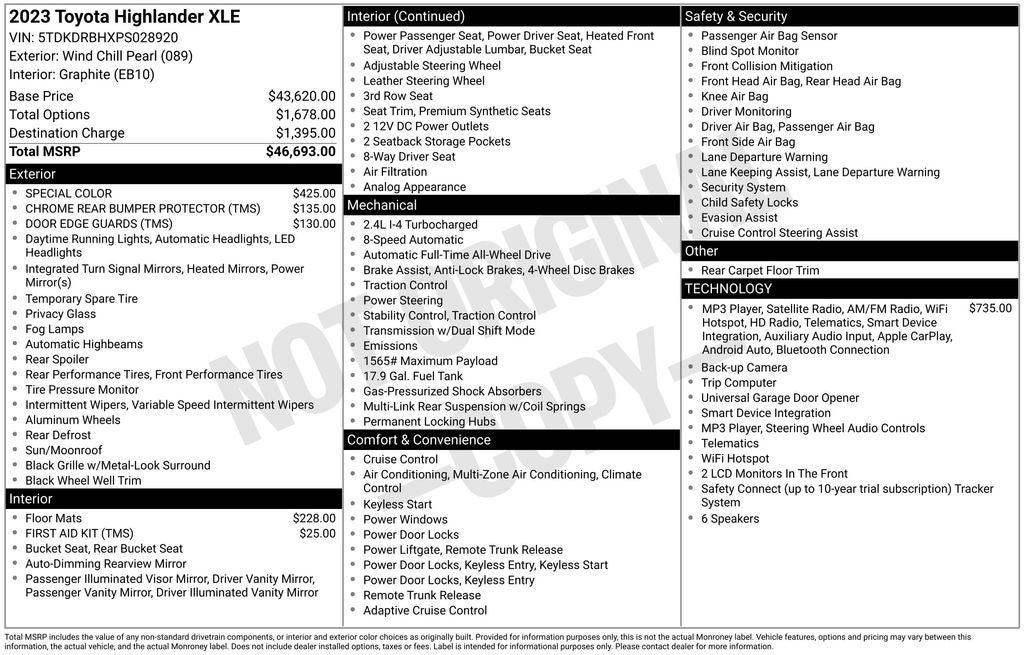 2023 Toyota Highlander XLE
