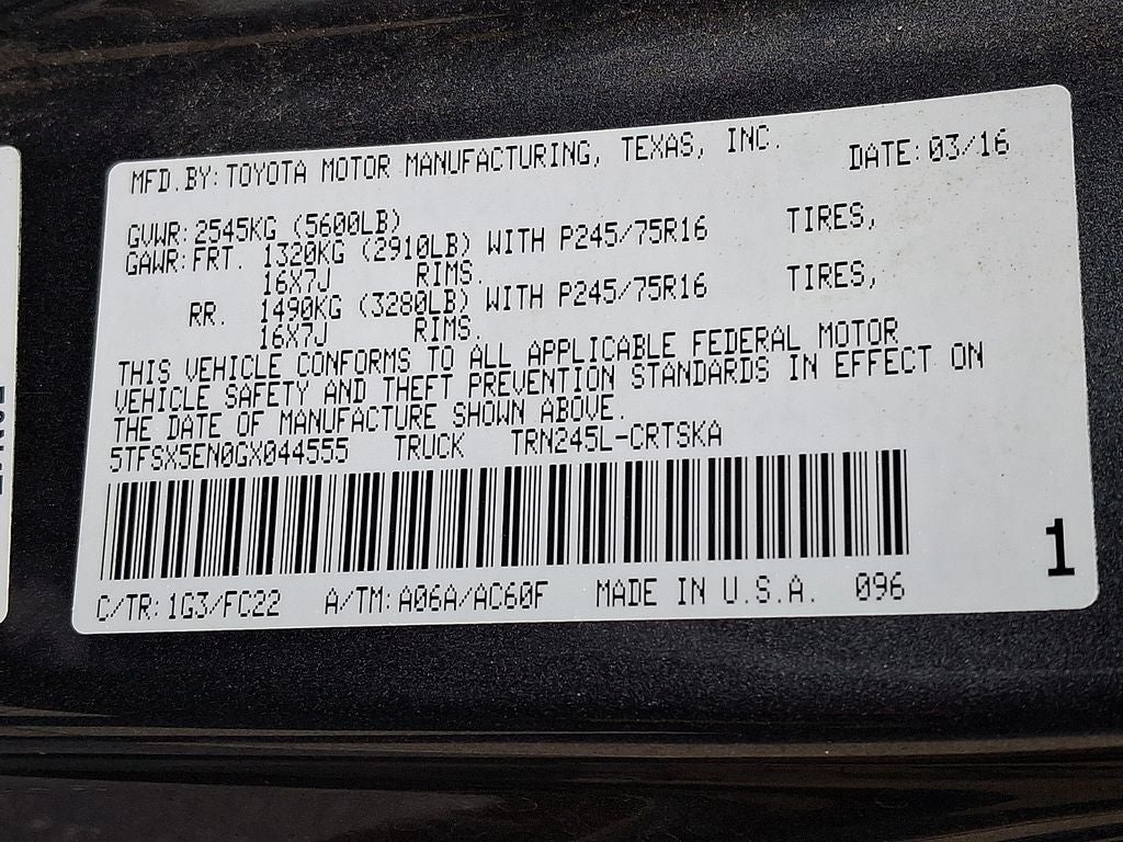2016 Toyota TACOMA SR5 SR5