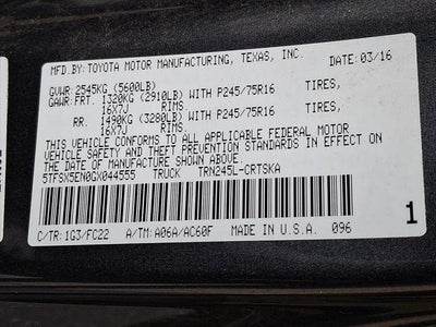 2016 Toyota TACOMA SR5 SR5