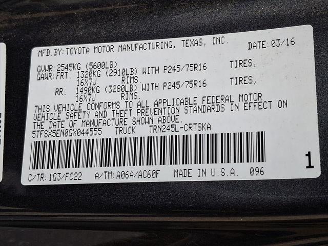 2016 Toyota TACOMA SR5 SR5