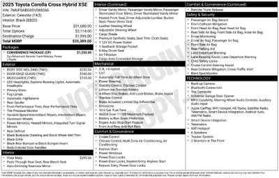2025 Toyota Corolla Cross Hybrid XSE