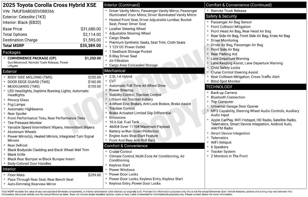 2025 Toyota Corolla Cross Hybrid XSE