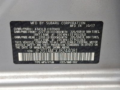 2018 Subaru Crosstrek 2.0i Limited