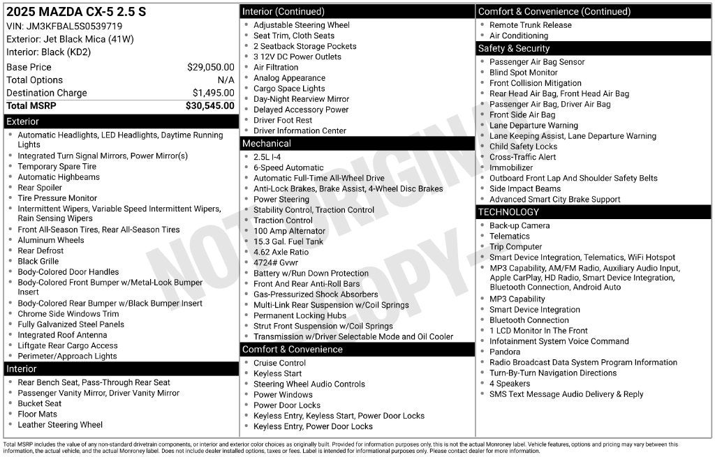 2025 Mazda Mazda CX-5 2.5 S