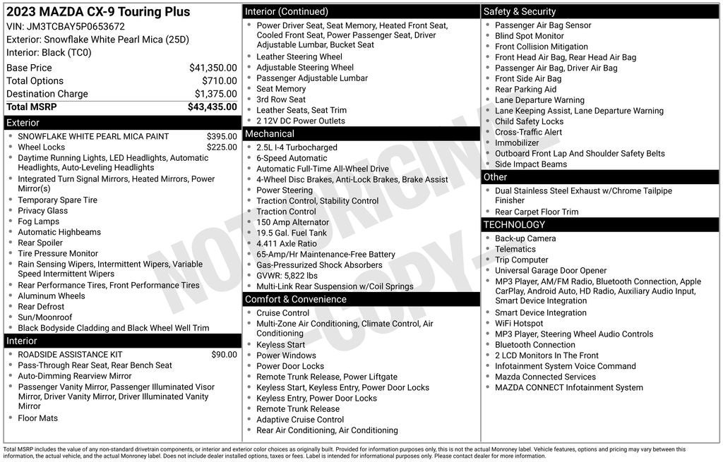 2023 Mazda Mazda CX-9 Touring Plus