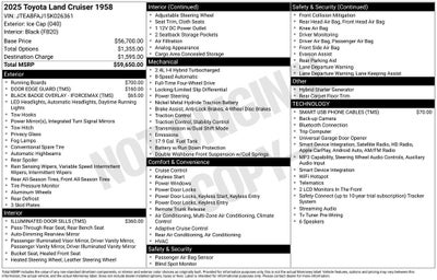 2025 Toyota Land Cruiser 1958