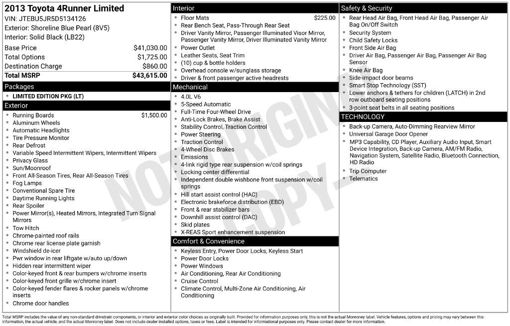 2013 Toyota 4RUNNER Limited