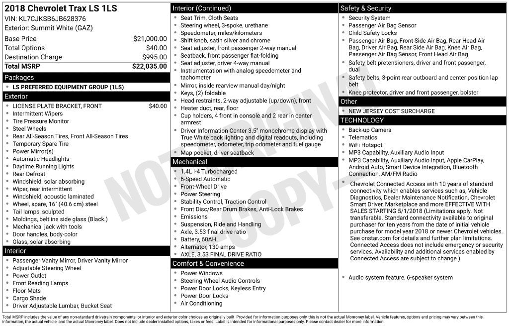 2018 Chevrolet Trax LS